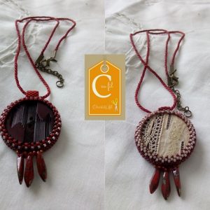 Pendentif rouge 3 gouttes 
