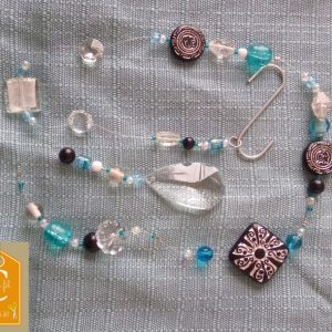 Suspension GM perles bleues, noires