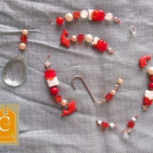 Suspension GM perles poissons rouges