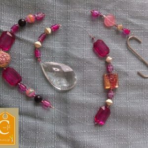 Suspension GM perles roses et shamballa