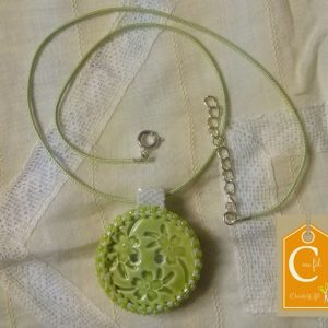 Pendentif bouton anis céramique
