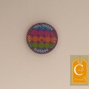 Broche aimantée bouton pastilles multicolores (vendue)