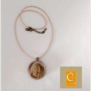 Pendentif bouton imitation minéral