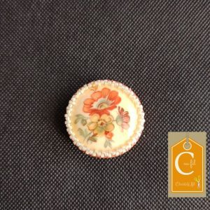Broche aimantée bouton fleurs porcelaine ref 58248