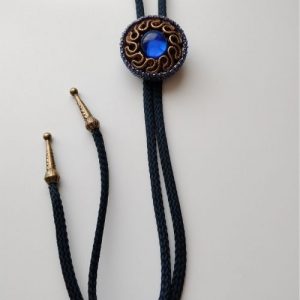 Bolo tie bleu et cuivre