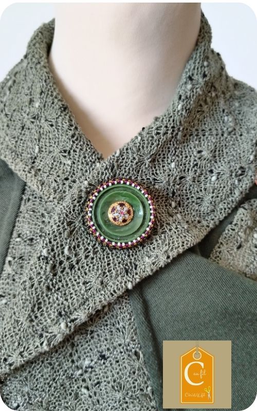 Broche aimantée verte "L'Impératrice" – Image 3